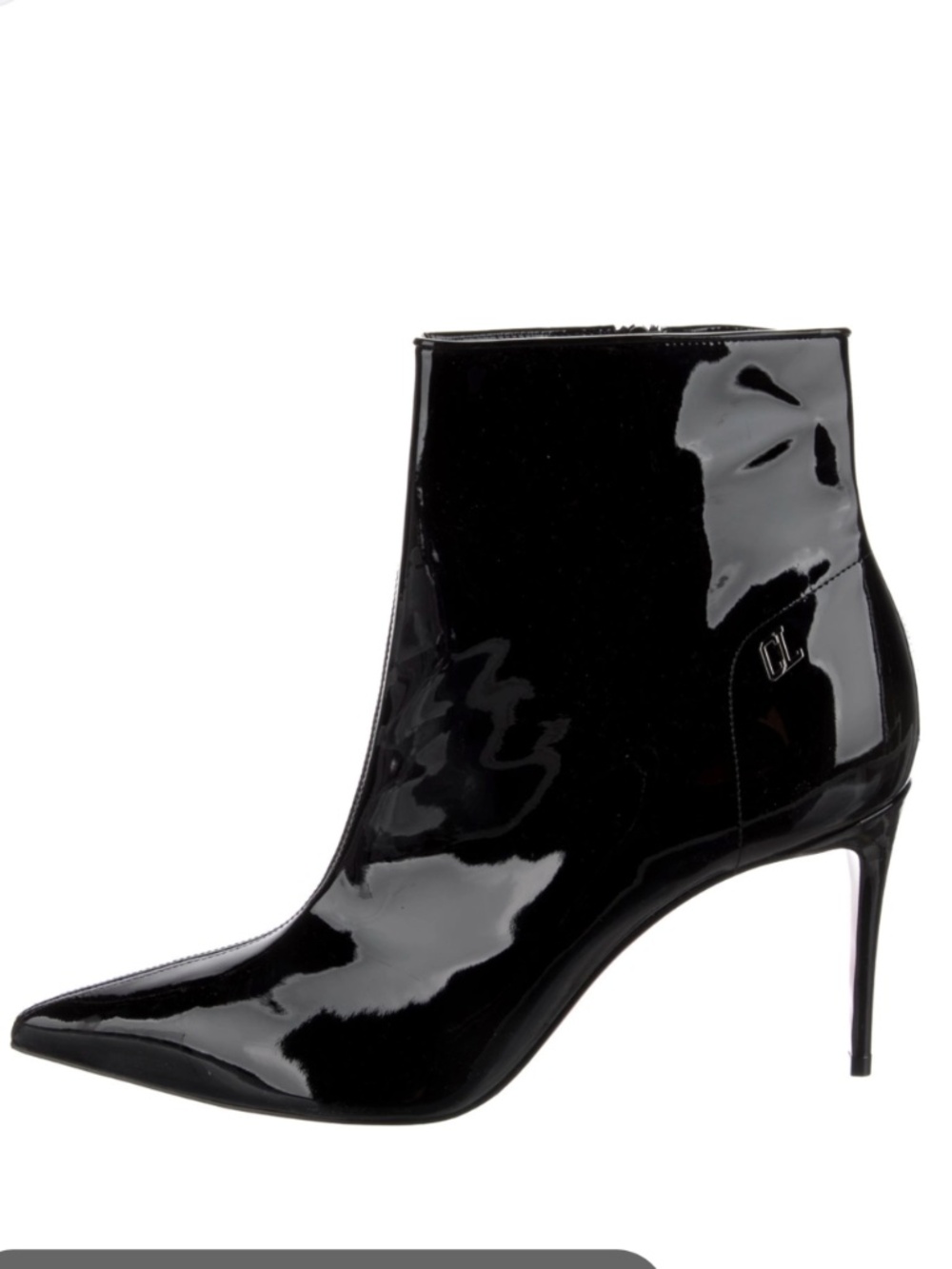 Women’s Christian Louboutin Spirty Kate 85 Patent Leather Boots.  Size 38.